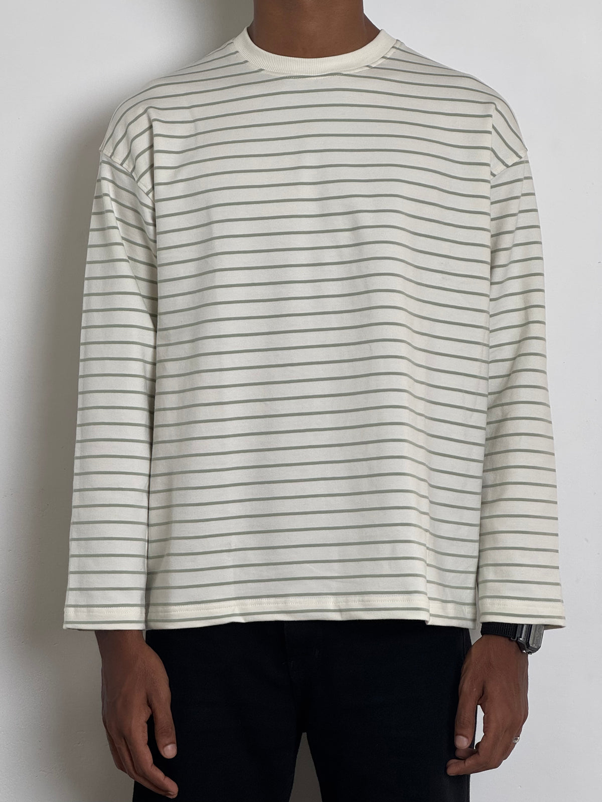MODE WHITE STRIPPED FULLSLEEVE