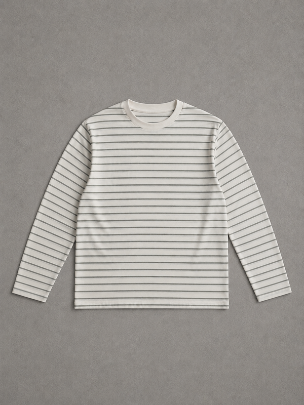 MODE WHITE STRIPPED FULLSLEEVE